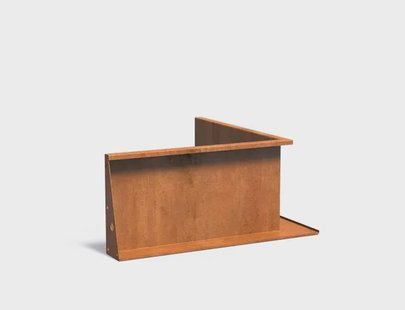 Keerwand cortenstaal binnenhoek 100x100x50cm.