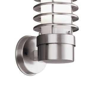 Searchlight Louvre - buiten wandverlichting - 13 x 30 cm -  IP44 - roestvrij staal en wit