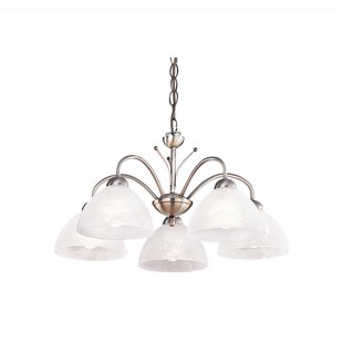 Searchlight Milanese - hanglamp - Ø 56 x 78 cm - antiek messing en albast