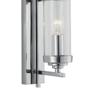 Searchlight Milo - wandverlichting met trekschakelaar - 7 x 28 cm - chroom