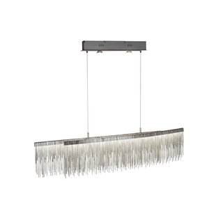 Searchlight Memphis - hanglamp - 114 x 14 x 138 cm - 35W + 2 x 4W LED incl. - satijn zilver