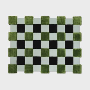 Ogeborg ODC Segment Rug Collection Square vloerkleed Green-black-mint, 142x198 cm