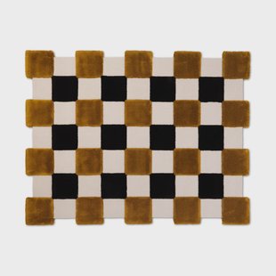 Ogeborg ODC Segment Rug Collection Square vloerkleed Ochre-beige-black, 142x198 cm