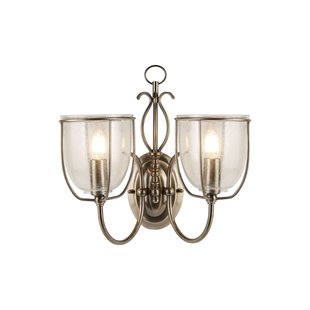 Searchlight Silhouette - wandverlichting met trekschakelaar - 35 x 34 cm - antiek messing