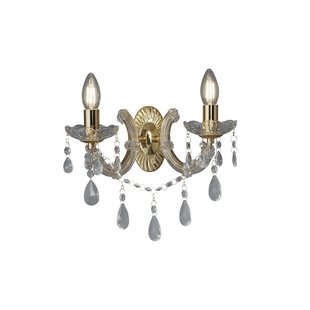 Searchlight Marie Therese - wandverlichting - 32 x 20 cm - goud