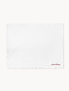 Linnen placemats Alari met borduurwerk, 4 stuks