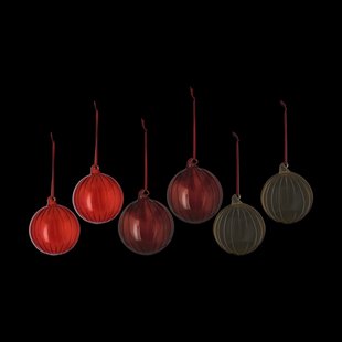 Scandi Living Clarity kerstbal Ø8 cm 6-pack Rood