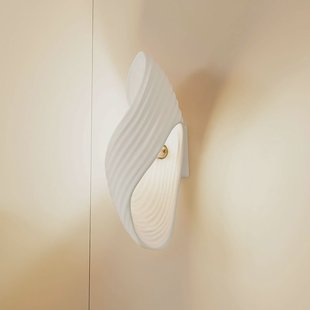 Lindby wandlamp Ornela, wit, gips, hoogte 29,5 cm