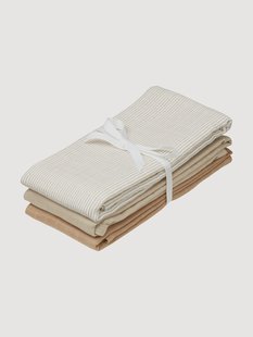 Mousseline doekjes Camel van biokatoen, 3-delig