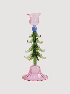 Mondgeblazen glazen kandelaar Merry Tree