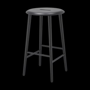 1898 Norrabo barkruk 65 cm Zwart gelakt eiken