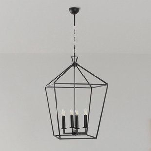 Opviq Kroonluchter Till 13251, zwart, metaal, 4-lamps