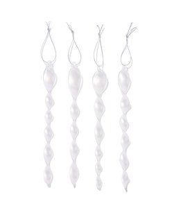 HEMA Kersthangers glas - 4 stuks (wit)