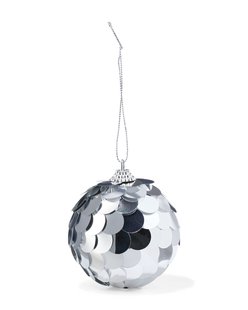 HEMA Kerstbal zilver pailletten (zilver)