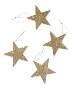 HEMA Glitter ster goud - 4 stuks (goud)