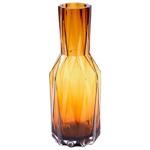 POLSPOTTEN Glass Folds Vaas L Ochre