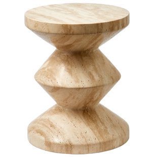 POLSPOTTEN Zig Zag Bijzettafel Marmer Beige