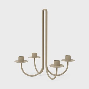 ferm LIVING Kandelaar Sway, beige, hoogte 30 cm, ijzer