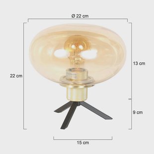 Steinhauer Reflexion tafellamp, Ø 22 cm, messingkleurig, glas