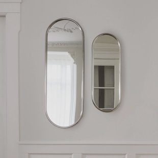 AYTM Angui spiegel, zilverkleurig, hoogte 78 cm, glas, staal