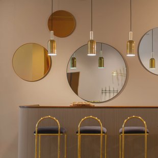 AYTM Circum spiegel, rozekleurig, Ø 70 cm, glas, MDF hout