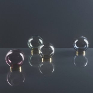 AYTM Vaas Globe, Ø 17 cm, roze / goudkleurig, glas, roestvrij staal