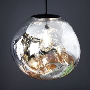 Eco-Light Canopus hanglamp, zilverkleurig, Ø 36 cm, glas, E27
