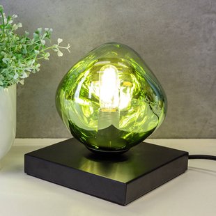 Eco-Light Canopus tafellamp, groen, Ø 15 cm, glas, 1 x E14