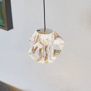 LOOM DESIGN Hanglamp Ice Ball, chroom/helder, Ø 10,5 cm