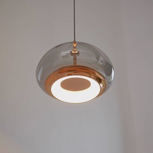 LOOM DESIGN LED hanglamp Avalon roségoud/grijs Ø 20 cm glas