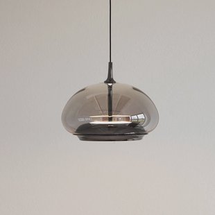 LOOM DESIGN LED hanglamp Avalon, zwart/grijs Ø 20 cm glas