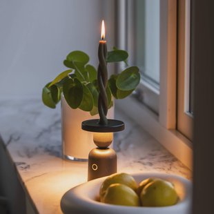 Konstsmide LED tafellamp Nantes, zwart, aluminium, IP54, dimmer, CCT