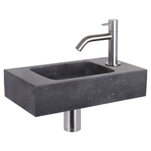 Fonteinset Differnz Bombai Natuursteen 40x22x9 cm Zwart Met Gebogen Kraan Mat Chroom Fonteinset Differnz Bombai Natuursteen 40x22x9 cm Zwart Met Gebogen Kraan Mat Chroom