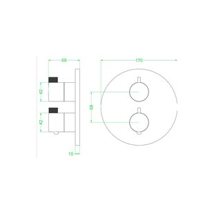 Afbouwdeel IVY Tribe Inbouwthermostaat 2-weg Met Rond Rozet Geborsteld RVS316 Carbon Black PVD Afbouwdeel IVY Tribe Inbouwthermostaat 2-weg Met Rond Rozet Geborsteld RVS316 Carbon Black PVD