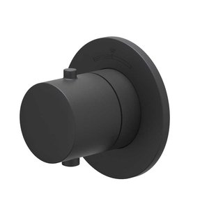 Afbouwdeel IVY Bond Inbouwthermostaat Symmetry Met Rond Rozet Mat Zwart PED