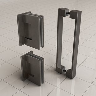 Scharnierset En Greep tbv Profielloze Nisdeur BWS Miley Gunmetal