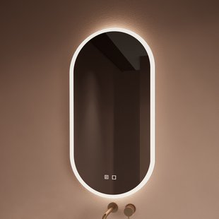 Spiegel Gliss Design Orion Oval Verticaal 50x100 cm met LED-Verlichting en Spiegelverwarming
