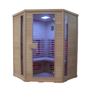 Infraroodsauna Elite Wellness Premiumline Corner 150x150x200 cm Hemlock Hout