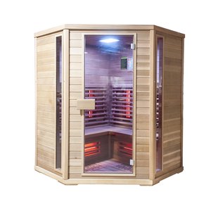 Infraroodsauna Elite Wellness Premiumline Corner 150x150x200 cm Red Cedar Hout