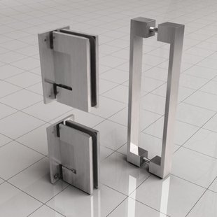 Scharnierset En Greep tbv Profielloze Nisdeur BWS Miley Geborsteld Staal