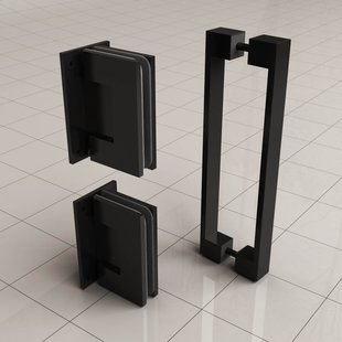 Scharnierset En Greep tbv Profielloze Nisdeur BWS Miley Mat Zwart