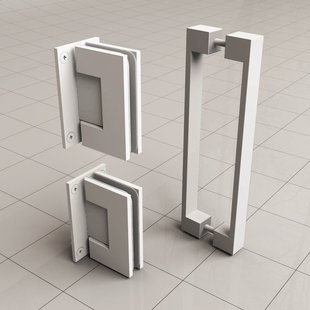 Scharnierset En Greep tbv Profielloze Nisdeur BWS Miley Mat Wit