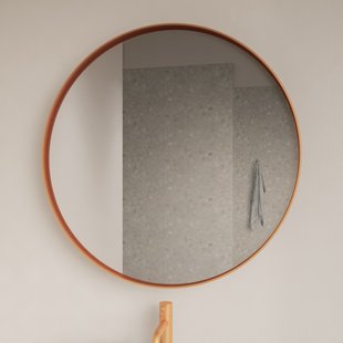 Spiegel Gliss Design Asteri Zonder LED Verlichting 40 cm Met Rand Rosé Koper