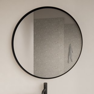 Spiegel Gliss Design Asteri Zonder LED Verlichting 60 cm Met Rand Mat Zwart