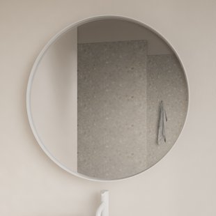 Spiegel Gliss Design Asteri Zonder LED Verlichting 70 cm Met Rand Mat Wit