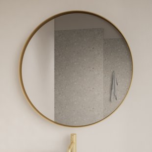 Spiegel Gliss Design Asteri Zonder LED Verlichting 80 cm Met Rand Mat Goud