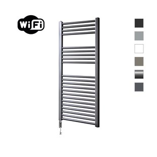 Elektrische Radiator Sanicare HWV Met Wifi 111,8x45 cm Gunmetal 596W Met Thermostaat Chroom Linksonder
