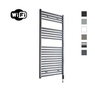 Elektrische Radiator Sanicare HWV Met Wifi 111,8x45 cm Gunmetal 596W Met Thermostaat Zwart Rechtsonder