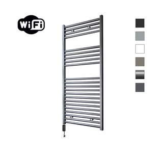 Elektrische Radiator Sanicare HWV Met Wifi 111,8x45 cm Gunmetal 596W Met Thermostaat Zwart Linksonder