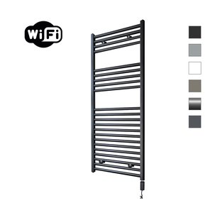 Elektrische Radiator Sanicare HWV Met Wifi 111,8x45 cm Mat Zwart 596W Met Thermostaat Zwart Rechtsonder